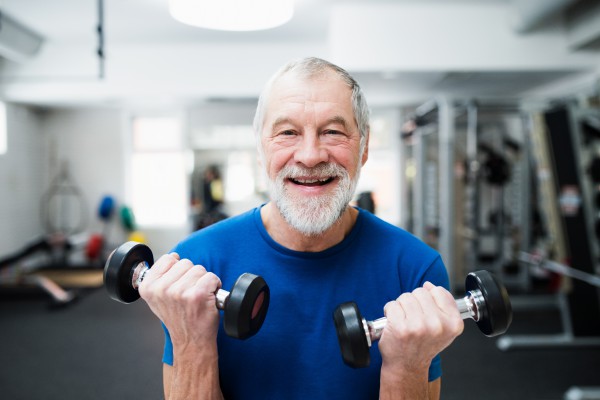 Older Gentleman Lifting Weights