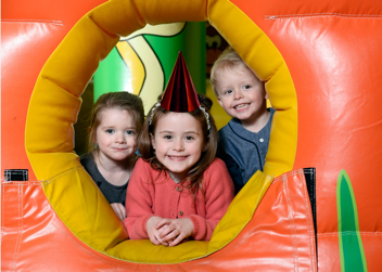 Kids on bouncy castle